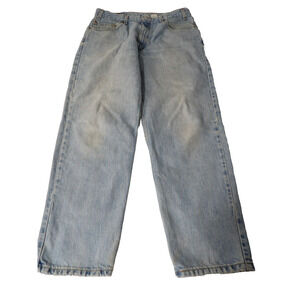 Vintage Levis Blue Jeans 36x30 550 Relaxed Fit Black Batwing Light 2000 Y2K READ